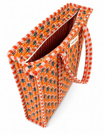 Orange tote bag for women