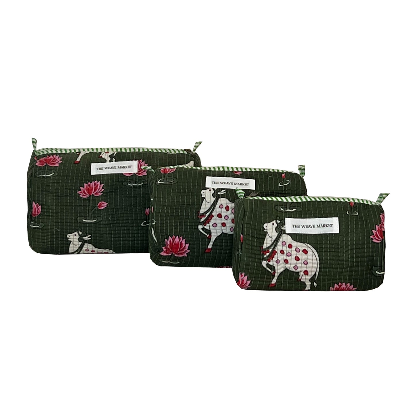 PICHWAI - GREEN POUCH ( Set of 3 )