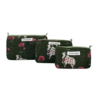 PICHWAI - GREEN POUCH ( Set of 3 )