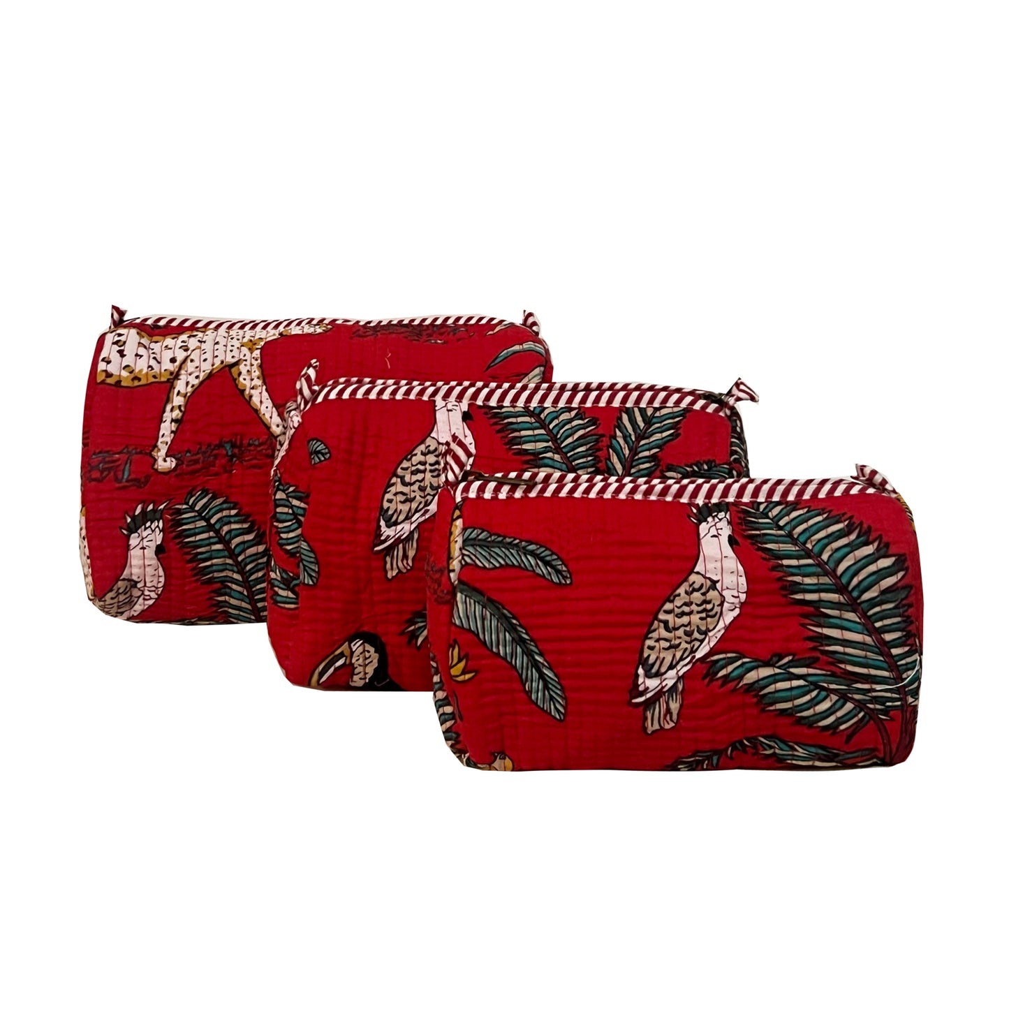 AFRICAN SAFARI - RED POUCH ( Set of 3 )