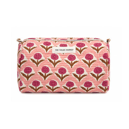 Pink Printed Cosmetic Pouch