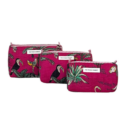 Pink Travel Pouch Set