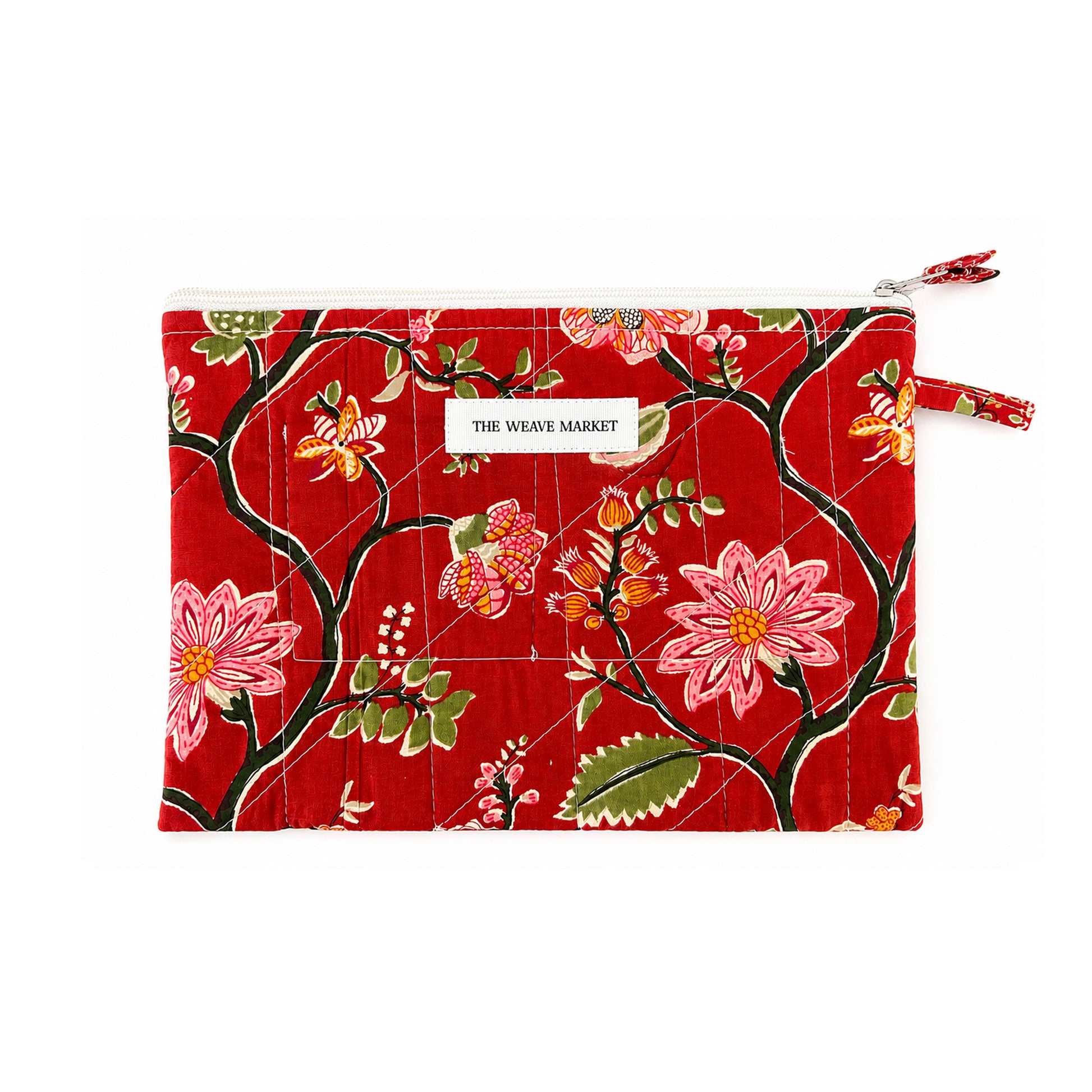 Red Floral Makeup Pouch