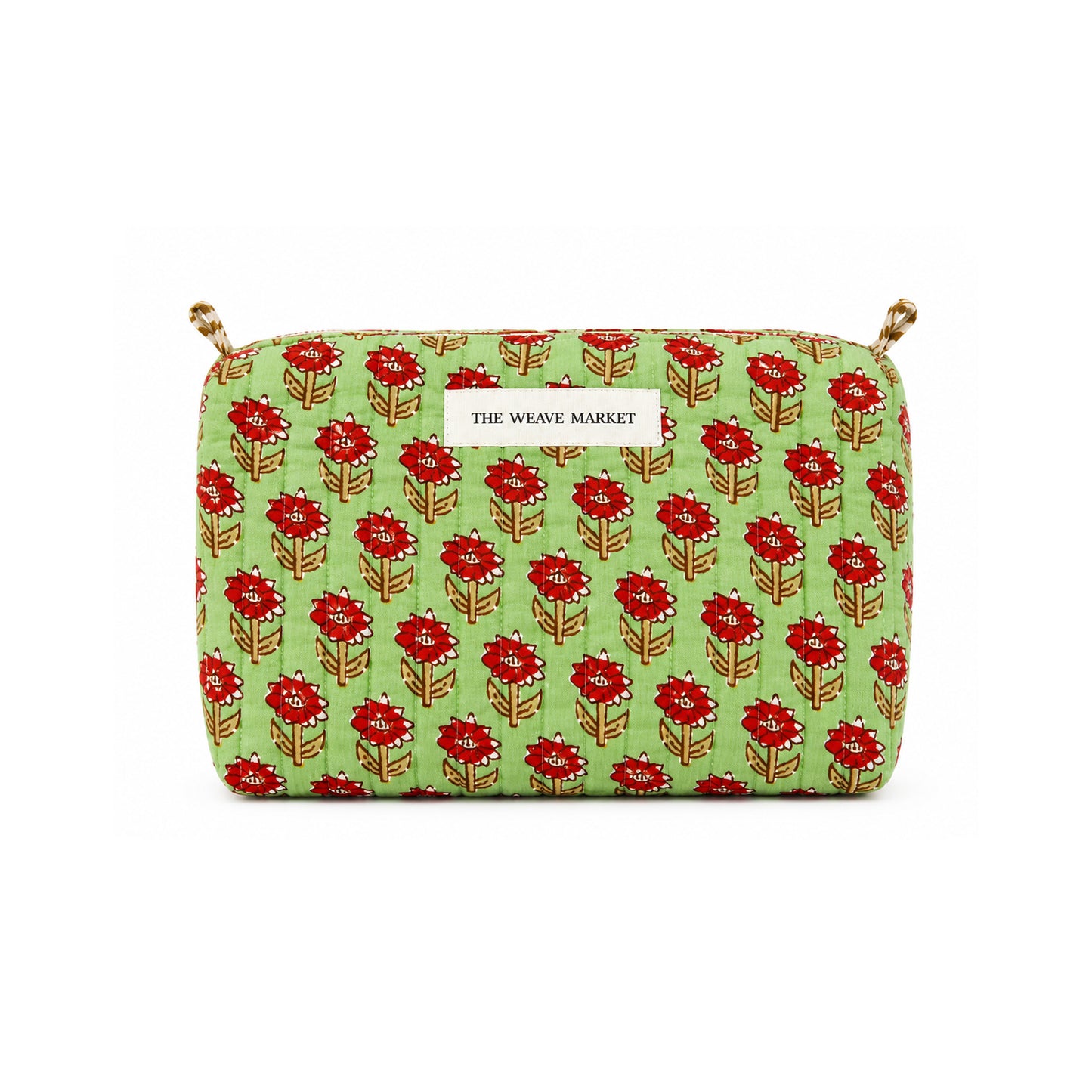 Red Floral Print Pouch Bag