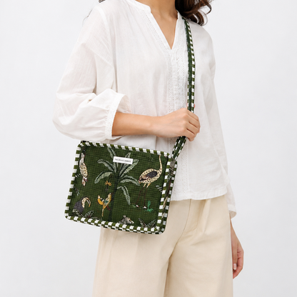 AFRICAN SAFARI- GREEN SLING BAG
