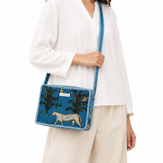 AFRICAN SAFARI - BLUE SLING BAG