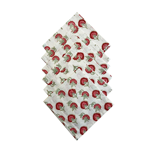 Set of 6 Floral Napkins
