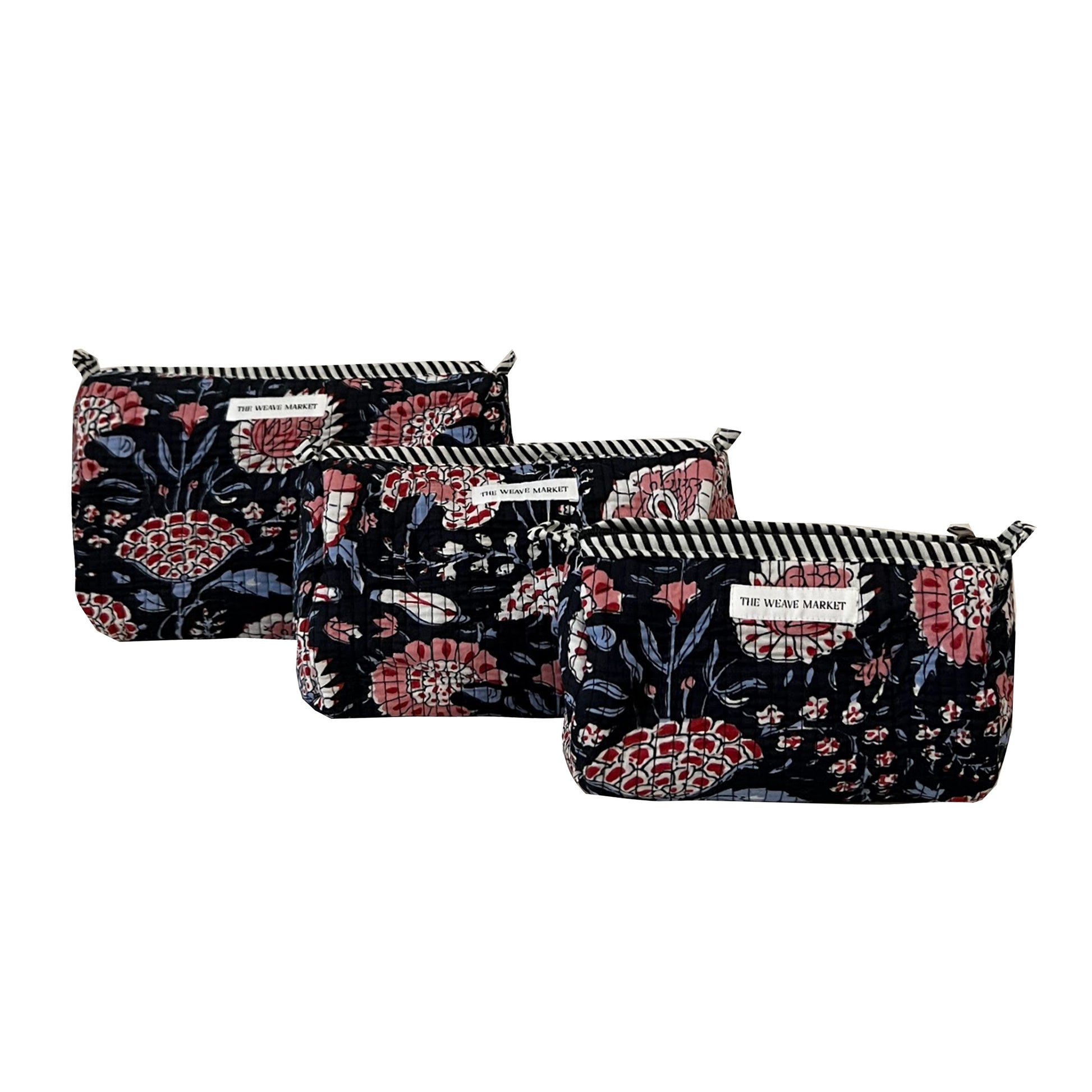 Set of Black Cotton Pouches