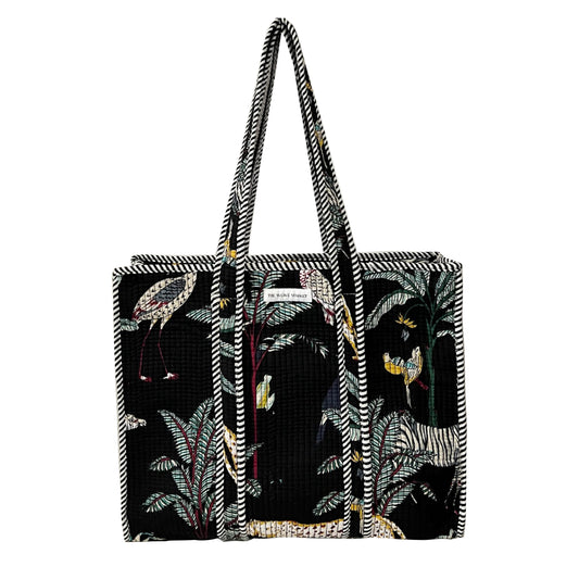 AFRICAN SAFARI - BLACK TOTE