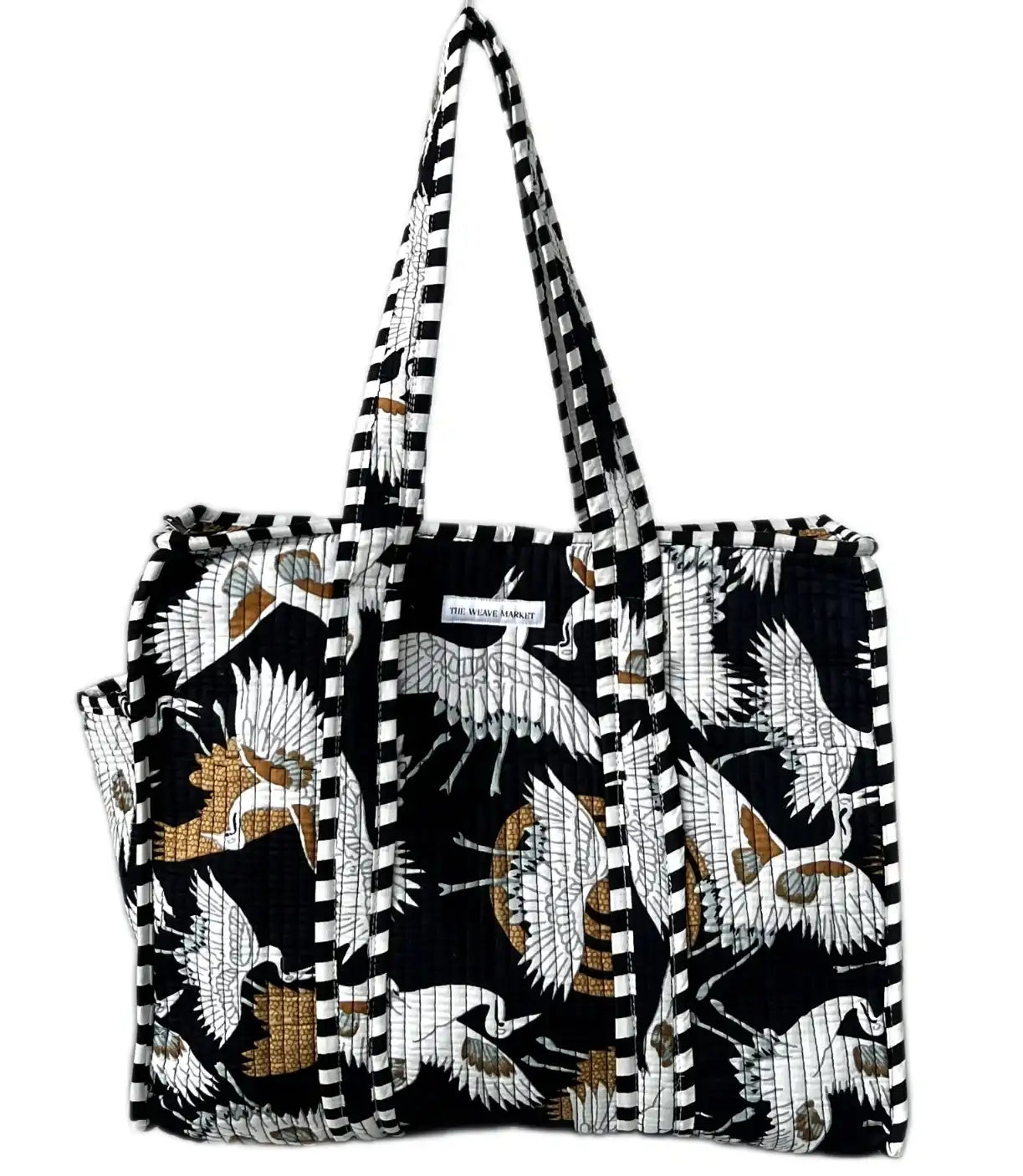 Flying Swan Black Tote Bag