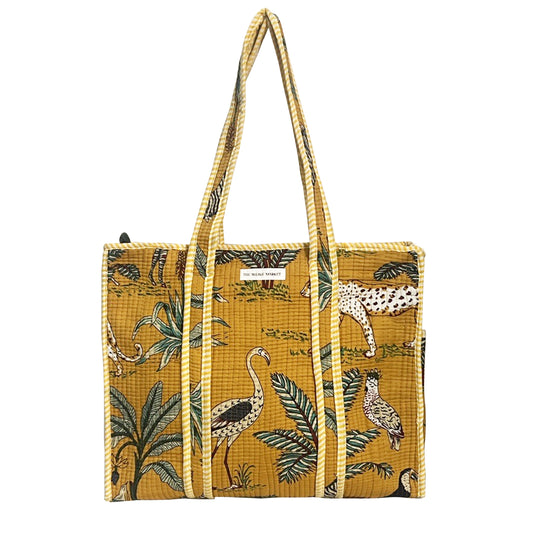 AFRICAN SAFARI - MUSTARD TOTE