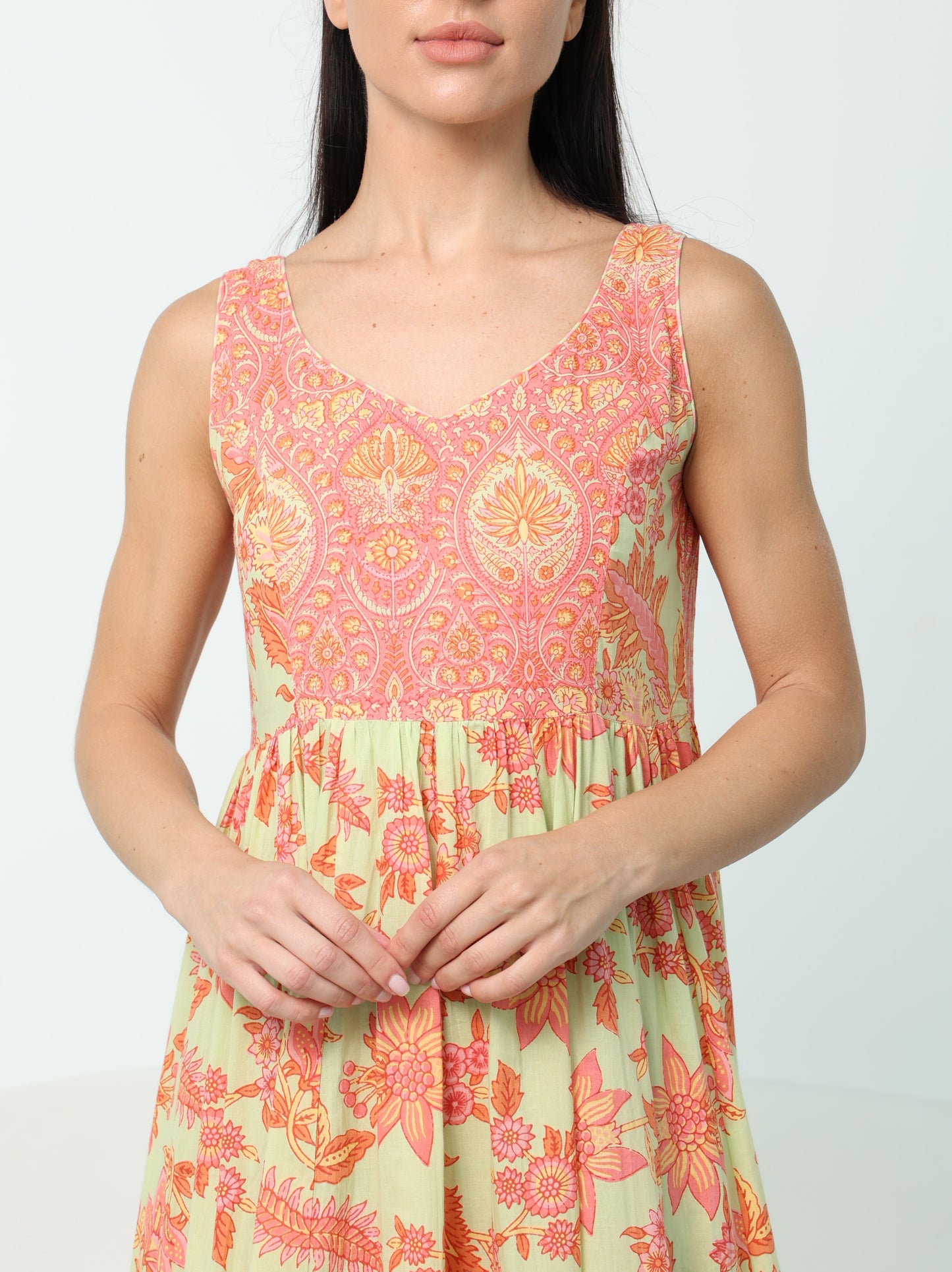 Lime Floral Summer Maxi