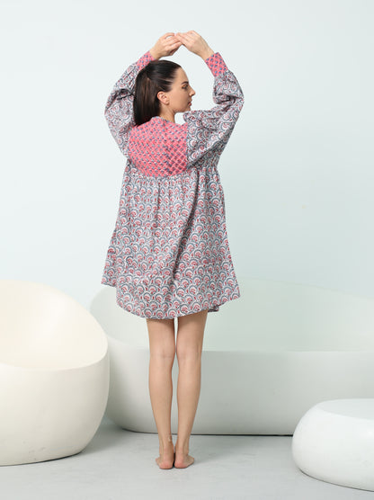 Boho Printed Hand-Block Dress