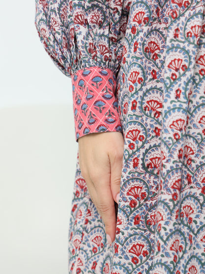 Boho Printed Hand-Block Dress