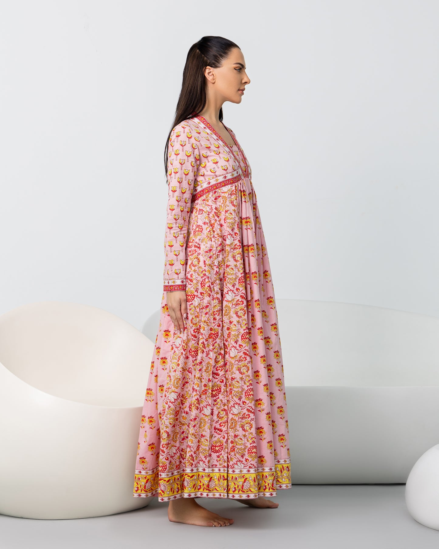 Laleh Pink Floral Maxi Dress