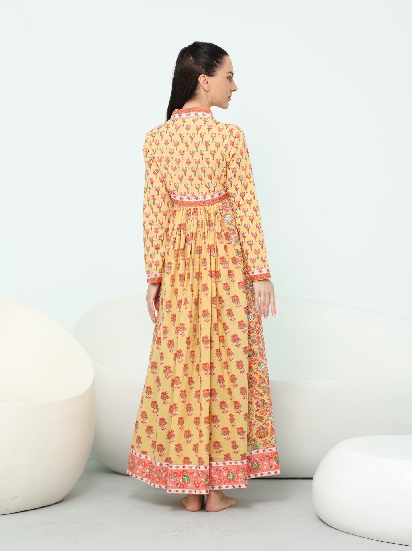 Honey Floral Yellow Maxi Dress