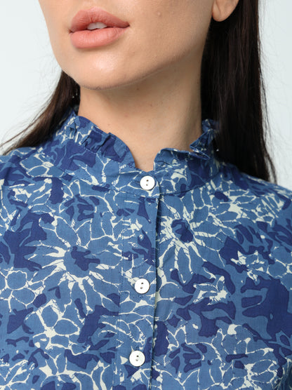 Prussian Blue Printed Dress