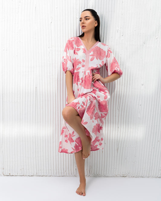 Camellia Floral Pink Dress