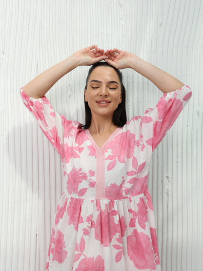 Camellia Floral Pink Dress