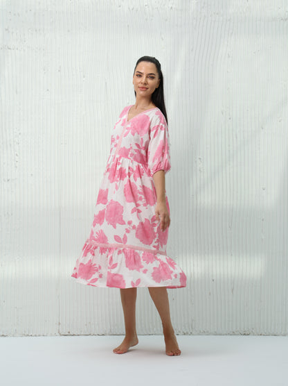 Camellia Floral Pink Dress