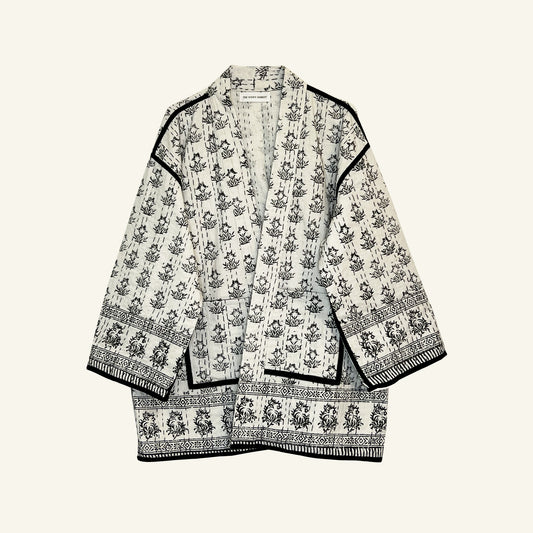 White & Black Cotton Jacket