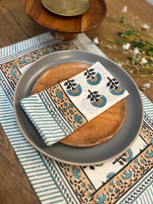 White Block Printed Napkin