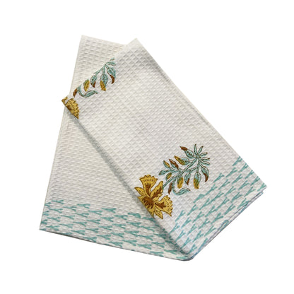 White Floral Hand Towel