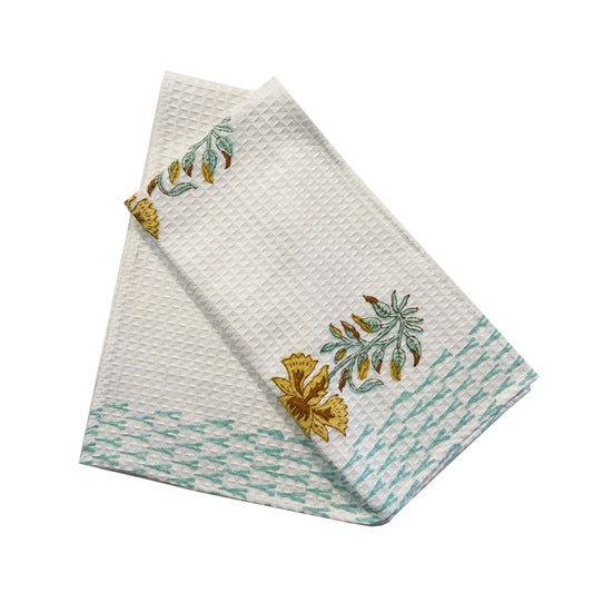 White Floral Hand Towel