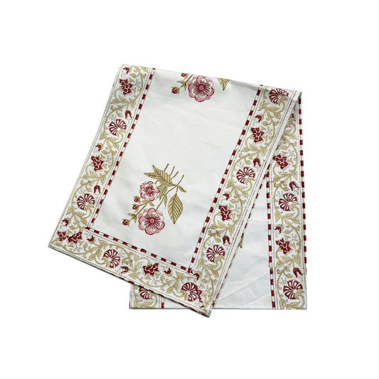 White Floral Table Runner