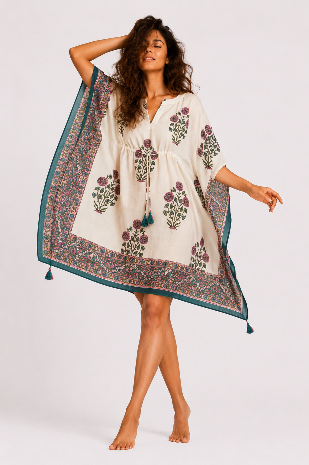 White floral kaftan