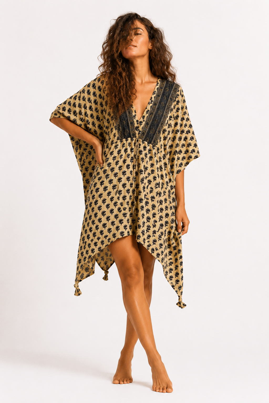 Yellow Beach Style Kaftan