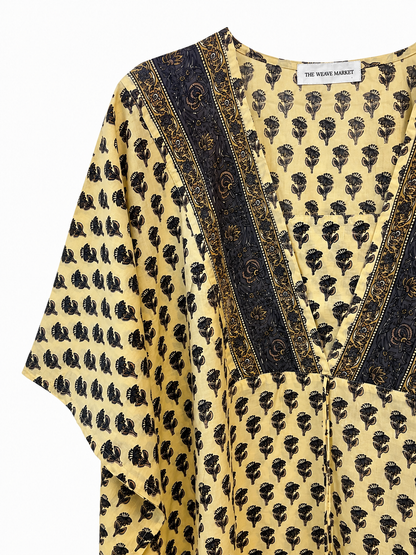 Yellow Floral Resort Kaftan