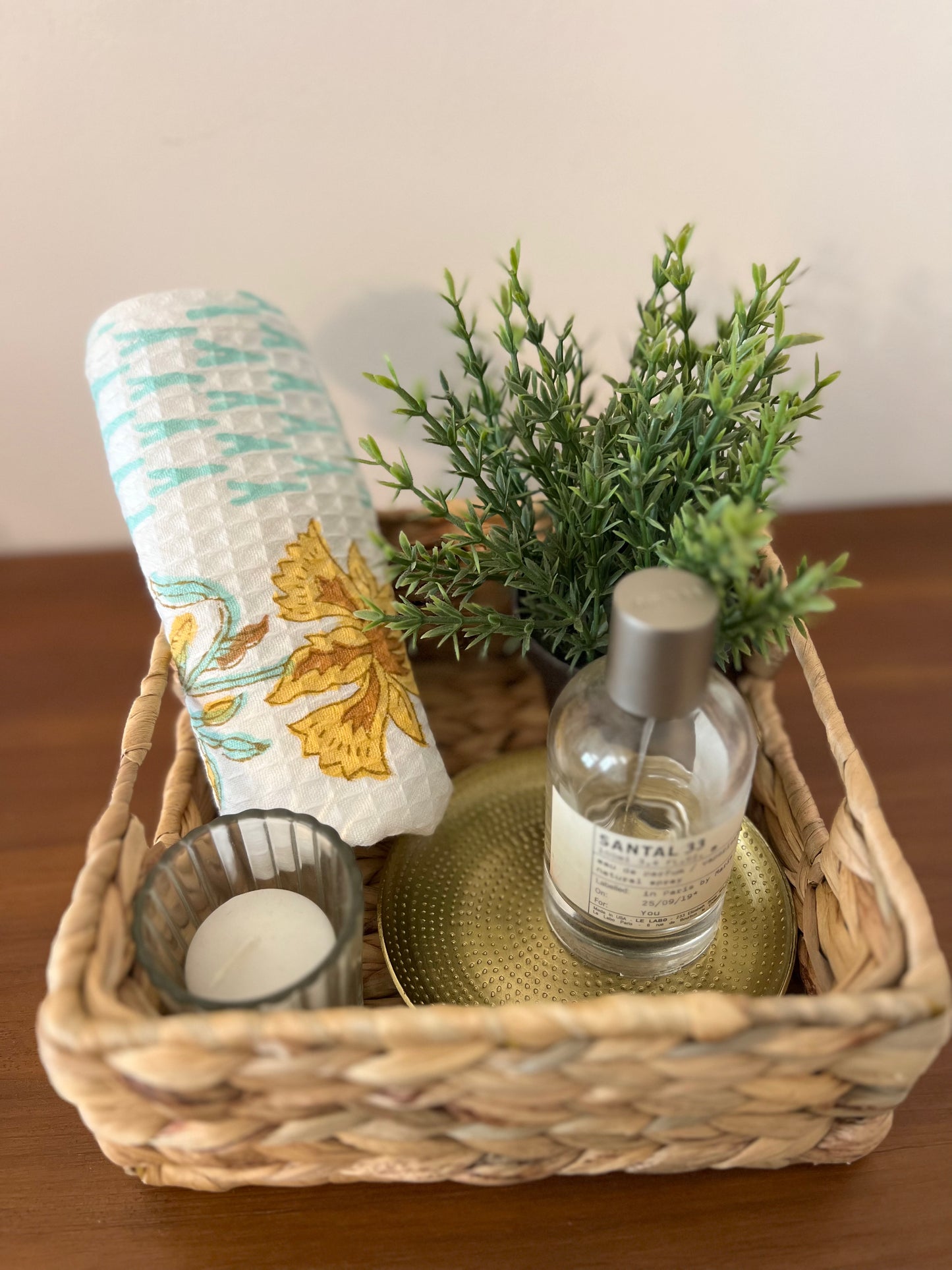 Yellow Flower Pattern Hand Towel