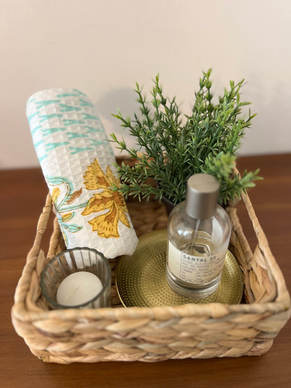 Yellow Flower Pattern Hand Towel