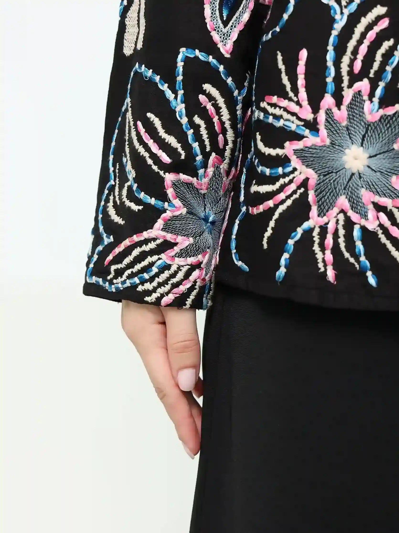 Floral Embroidered Cotton Jacket